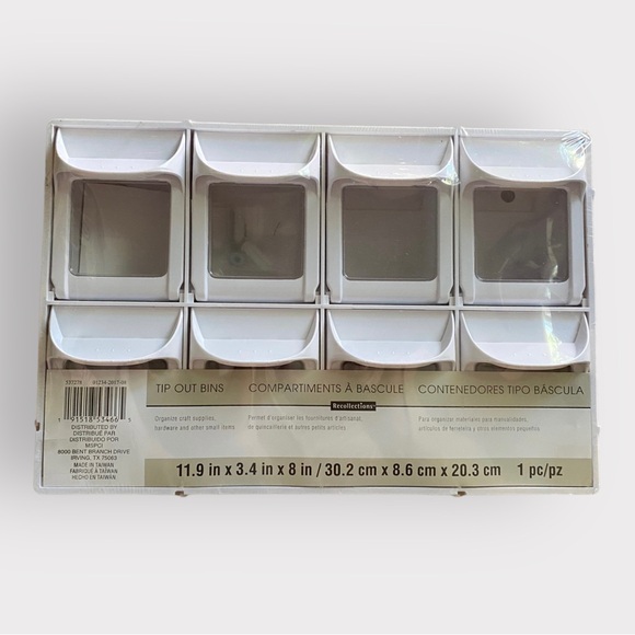 Tilt-Out Bin 8 compartments Sewing Craft Parts Cabinet Storage White - Picture 1 of 8